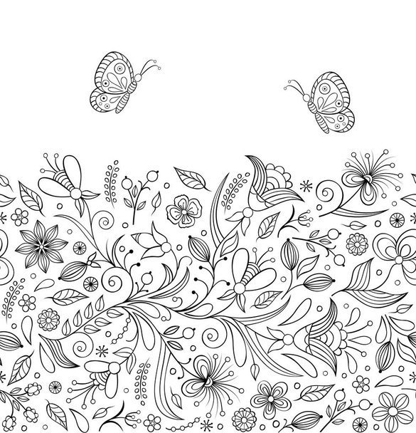 pattern with abstract flowers - Vetor, Imagem
