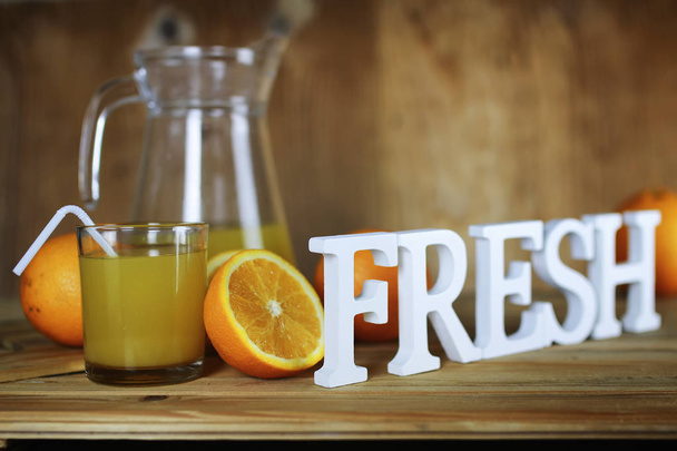 orange juice glass slice - Foto, imagen