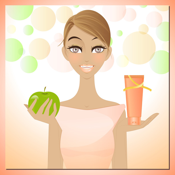 Beauty and slimming cream - Vector, Image