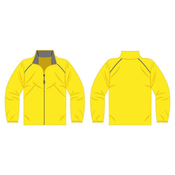 Yellow autumn, spring jacket isolated vector front and back for promotion advertising - Vector, Image