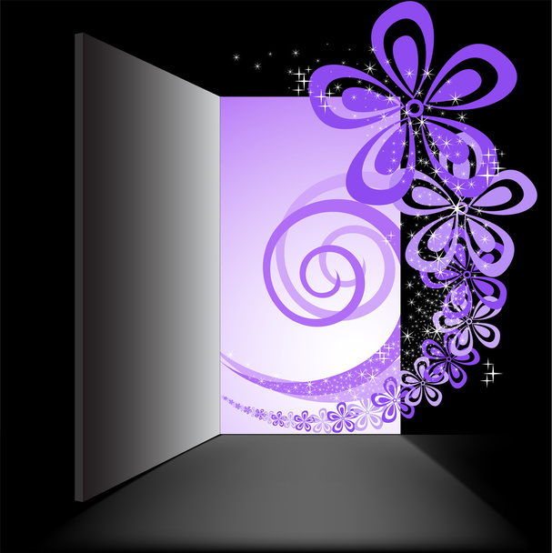 Abre la puerta con el remolino púrpura
 - Vector, Imagen