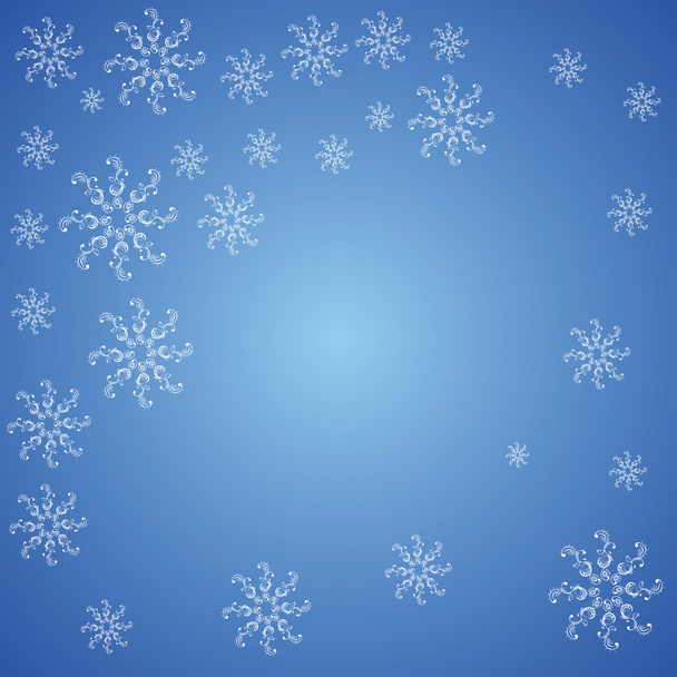 Flocos de neve de Natal em um fundo azul
 - Vetor, Imagem