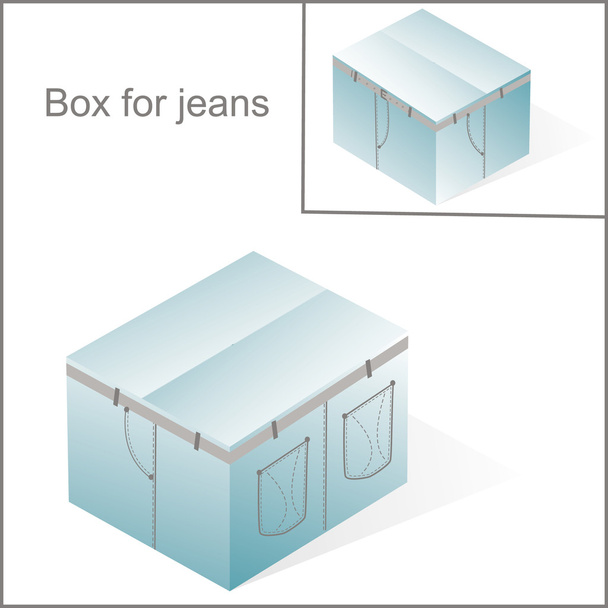 vak kartonnen voor jeans of broek verpakking, met denim lijnen stal - Vector, afbeelding