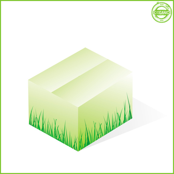 Boîte avec herbe, carton à partir de matières premières biologiques
 - Vecteur, image