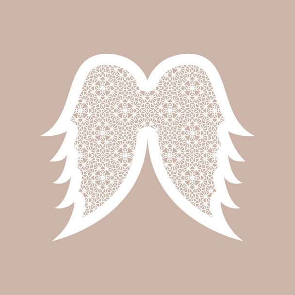 Рождественские крылья ангела с геометрическим рисунком. Температура лазерной резки
 - Вектор,изображение