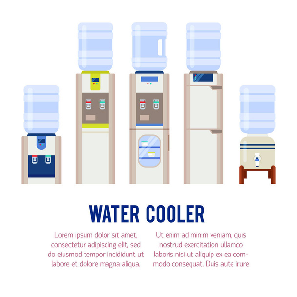 water coolers and bottles - Vector, Image