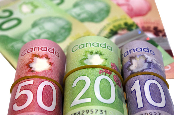 Kanadische Dollar weißer Hintergrund - Foto, Bild