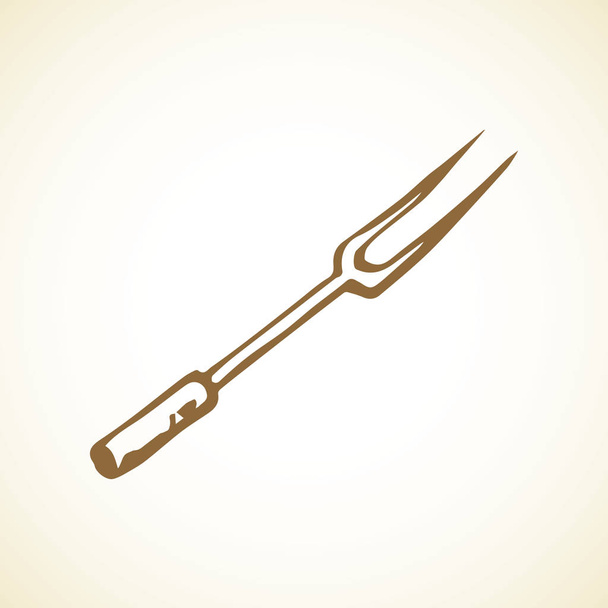 Fork for a barbecue. Vector drawing - Vector, Image