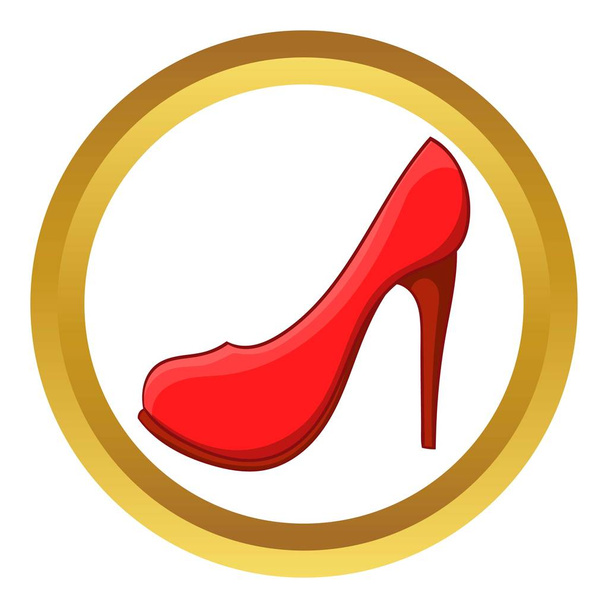 Red high heel shoe vector icon - Vector, afbeelding