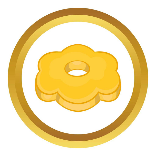 Cookie flower shaped vector icon - Wektor, obraz