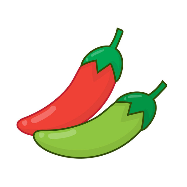 chili paprika, elszigetelt illusztráció - Vektor, kép