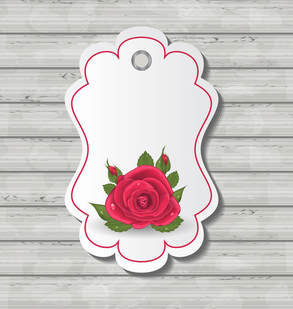 Elegant card with red rose for Valentine Day - 写真・画像