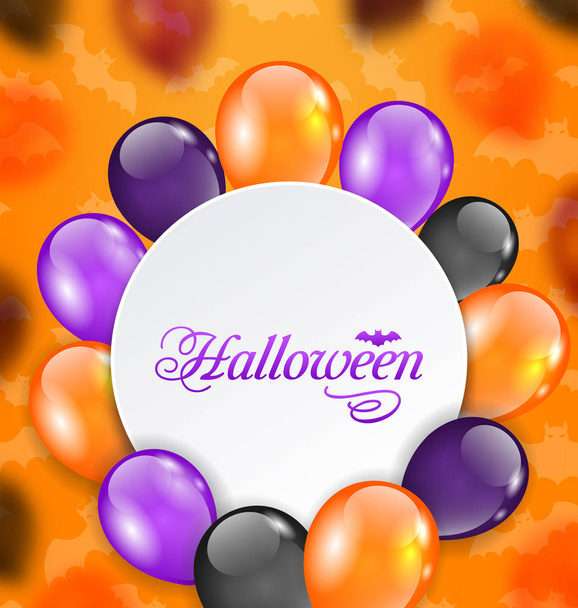 Halloween-Grußkarte mit bunten Luftballons - Foto, Bild