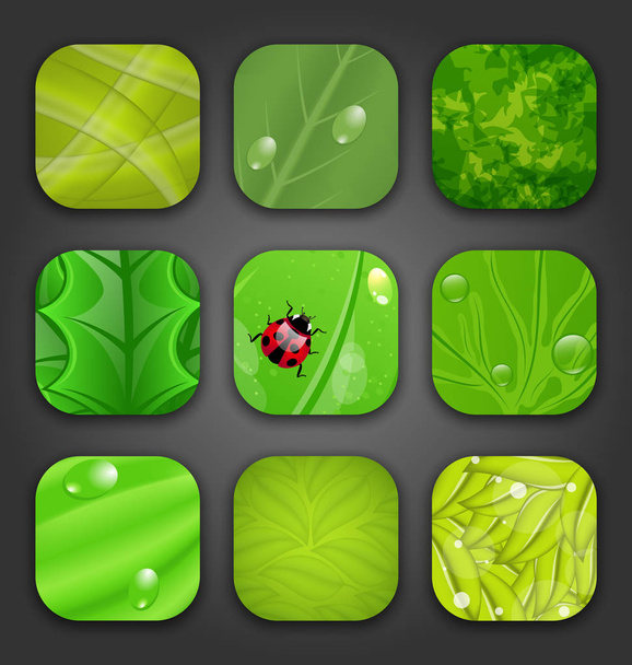 Ecologic backgrounds with leaves texture for the app icons - Valokuva, kuva