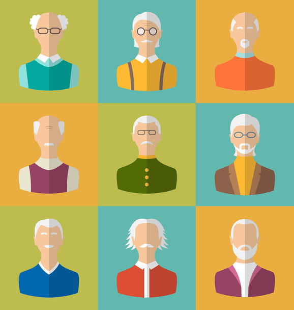 Yaşlılar simgeler, yüzleri, yaşlı adam. Dedeleri karakterler - Fotoğraf, Görsel