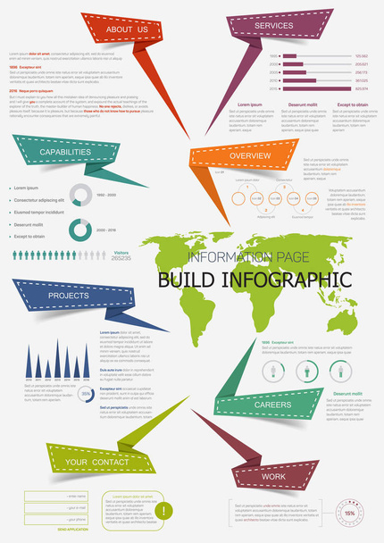 Infographie avec carte du monde pour la conception de présentation
 - Vecteur, image