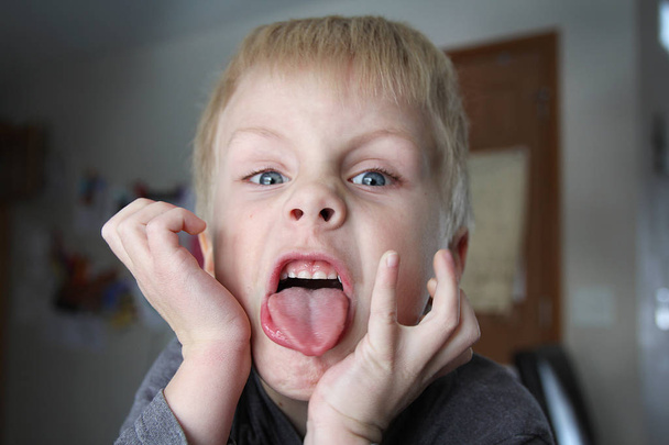 Funnt Bratty Kid Sticking Out His Tongue - Photo, Image
