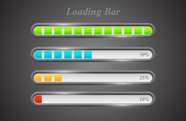 Modern color loading bars set - Vector, Imagen