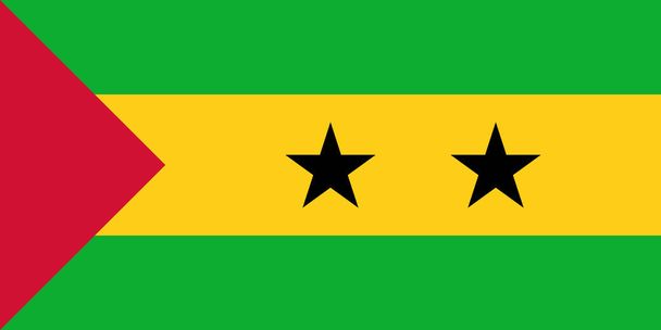 Flaga wektor Oficjalna Sao Tome and Principe. Demokratyczna Republika Sao Tome and Principe .  - Wektor, obraz