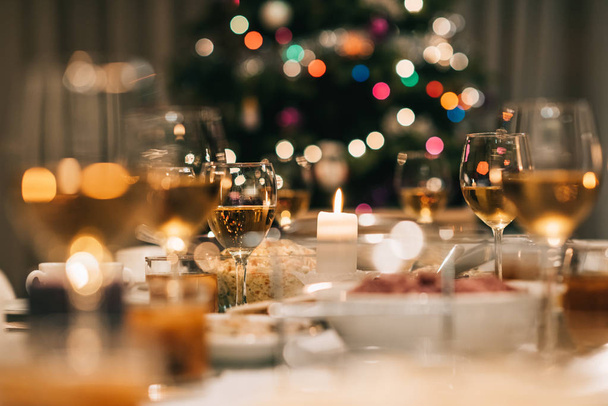 Dining table full of festive food - Foto, Imagen