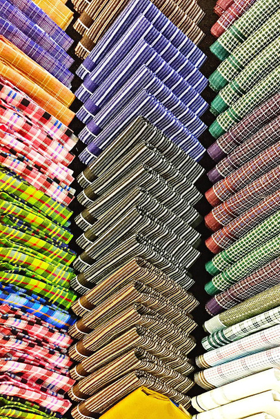 colorful handkerchief handicraft fabric background in Soft light - Zdjęcie, obraz