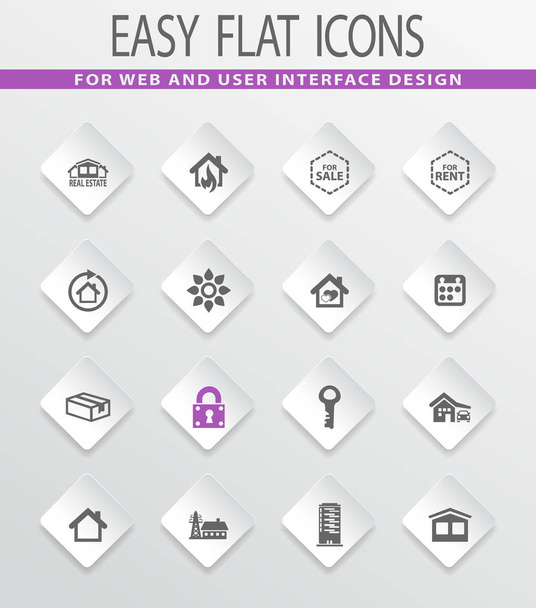 conjunto de iconos inmobiliarios - Vector, Imagen