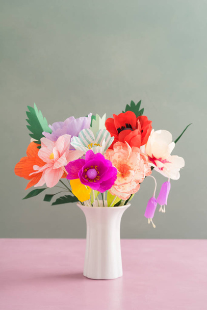 Handmade paper flowers - Photo, Image