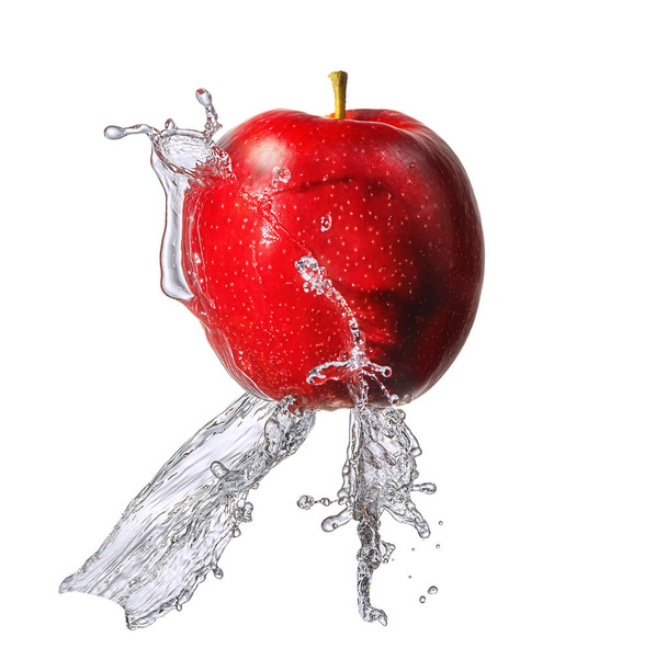 Water splash with apple isolated - Photo, Image