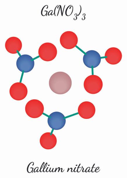 Nitrato de galio GaN3O9 molécula
 - Vector, imagen