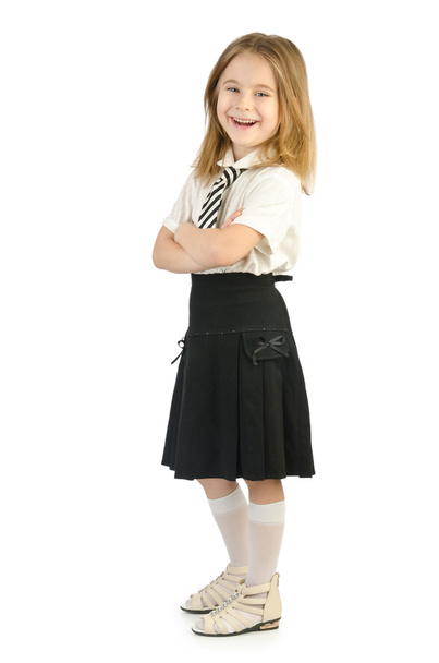 Маленька дівчинка ізольована на білому
 - Фото, зображення