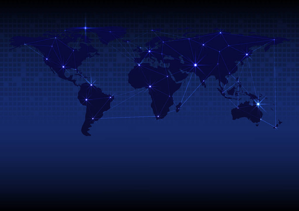 Dünya harita soyut ışık bağlantı arka plan öğeleri, Nasa tarafından döşenmiş bu görüntünün - Vektör, Görsel