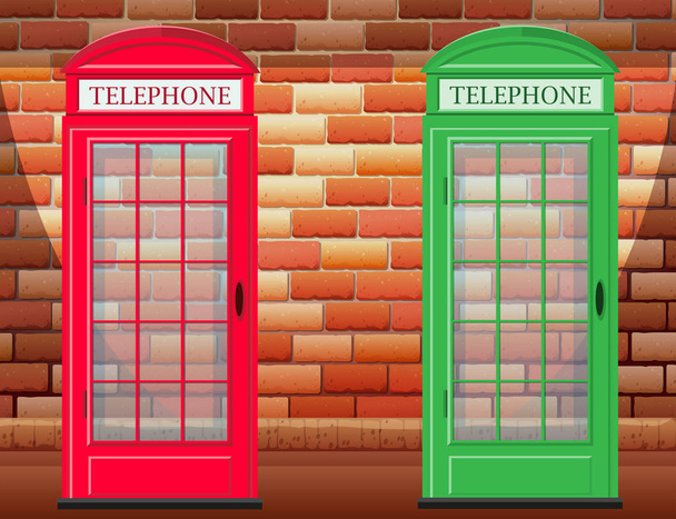 Two telephone booth on street - Vektor, obrázek