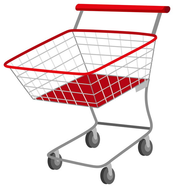 白い背景のショッピングカート - ベクター画像
