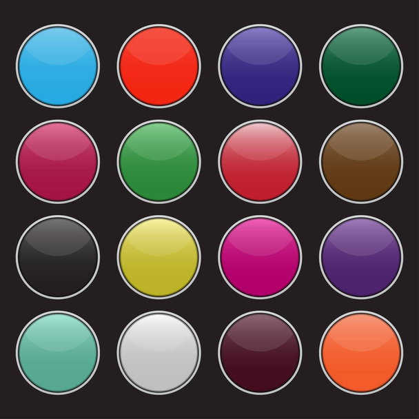 Set of blank colorful circle buttons - Vector, Image