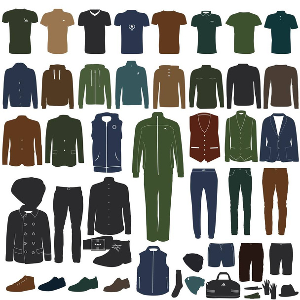  A collection of stylish men's clothing  - Vector, Image