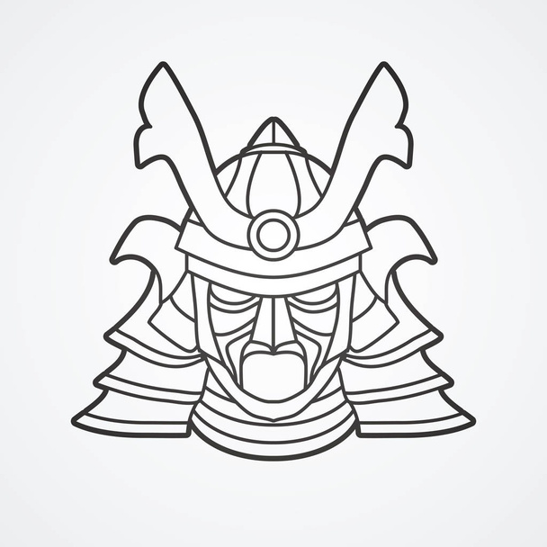Samurai mask helmet - ベクター画像