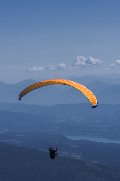 Paraglider above Austrian Alps near Ossiach - Photo, Image