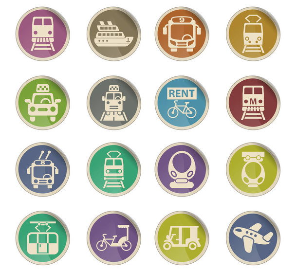 public transport icon set - Vector, Image