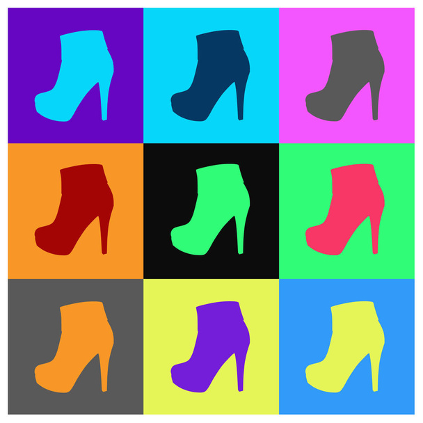 fashionable female high heel boots - Vektor, obrázek