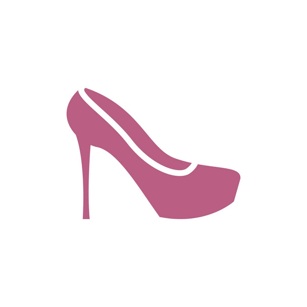 Female Shoe icon. woman footwear sign. boot symbol. Red fashion  - ベクター画像