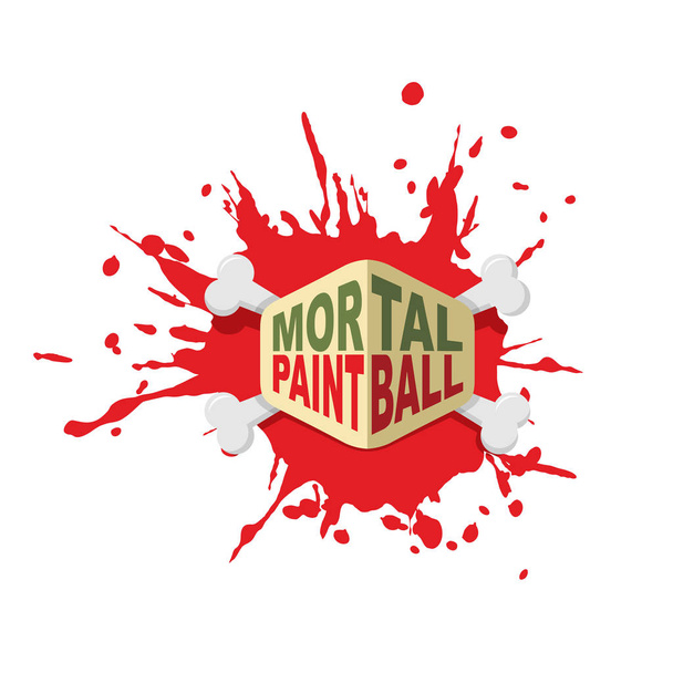 Paintball logo. Emblem for military extreme sports game. - Vetor, Imagem