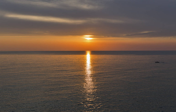 Adriatic sea and red blue sky at sunset in Croatia - Foto, immagini