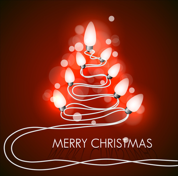 Vector background with christmas tree and lights - Vector, Image