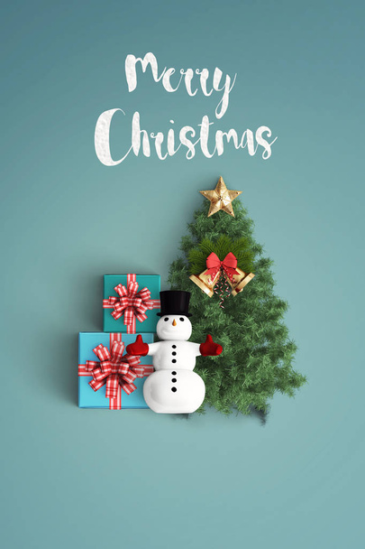 Feliz Natal e árvore de chirstmas no fundo de cor
 - Foto, Imagem