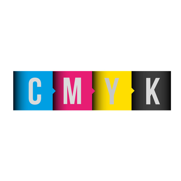 CMYK print concept lettering - Vector, Image