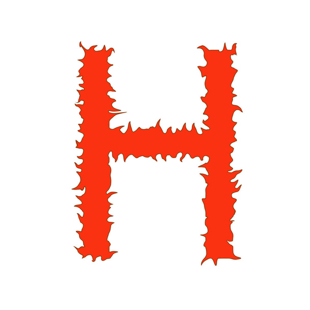 Fire letter H isolated on white background with clipping path - Photo, Image
