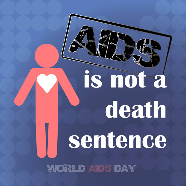 Dünya AIDS günü vektör kavram. AIDS konusunda. Vektör poster hakkında bakım ve AIDS olan kişiler ile iletişim. - Vektör, Görsel