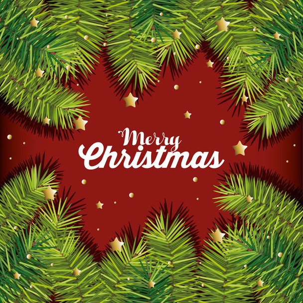 christmas fir decoration card - Vetor, Imagem