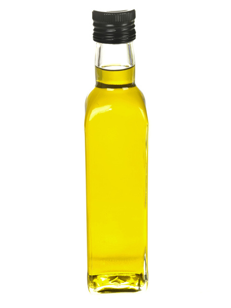 バジルの食用油のボトル - 写真・画像