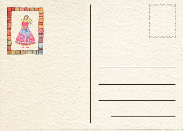 Tarjeta postal extraída a mano
  - Foto, imagen